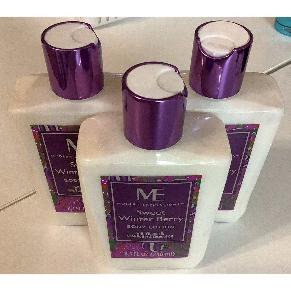 Modern Expressions Sweet Winter Berry Body Lotion 3 Bottles Of 8.1 oz - NEW